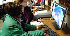 Image: Educators explore online ISAC resources.