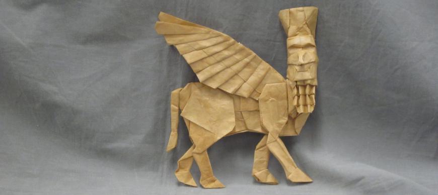 A Paper "Fold-a-Bull" inspired by the Lamassu at ISAC