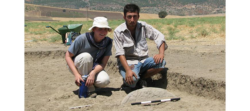 The discovery of the Katamuwa stele at Zincirli, Turkey, 2008. Photo by E. Struble.