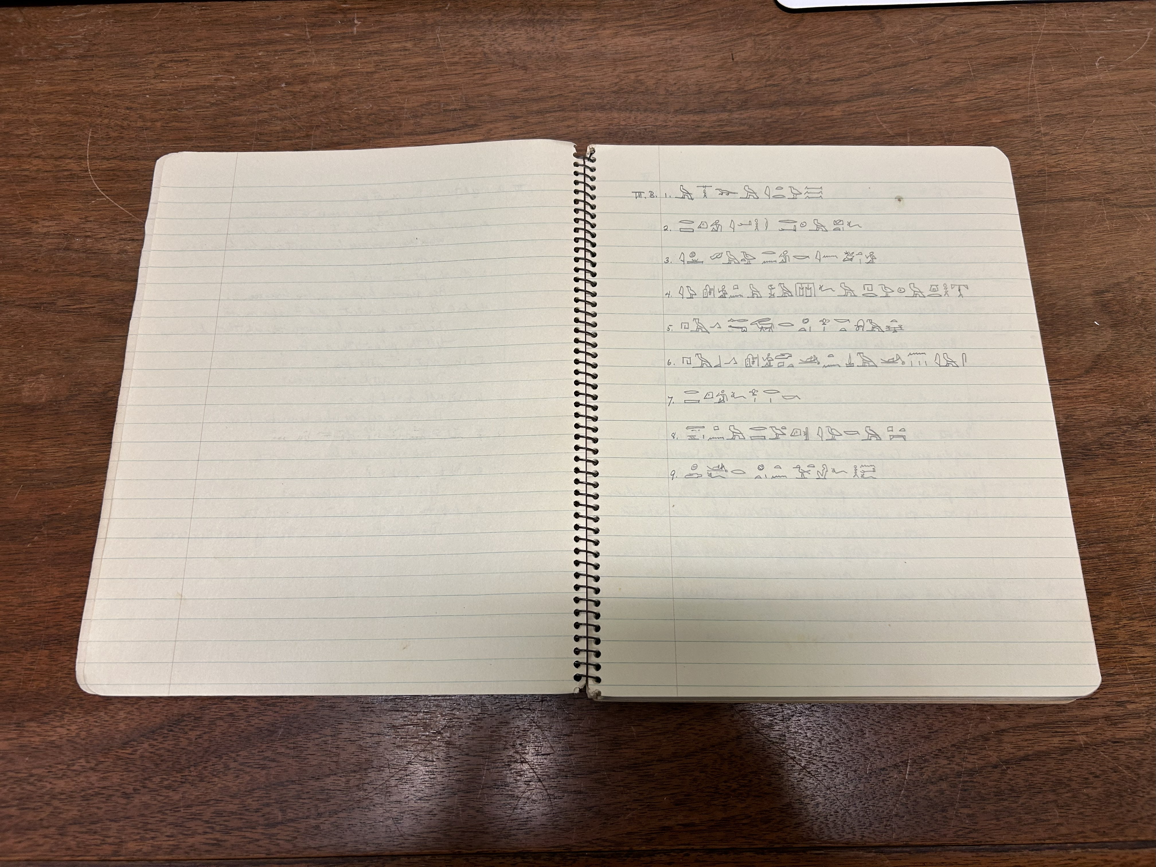 A notebook from the papers of Klaus Baer in the ISAC Archives.