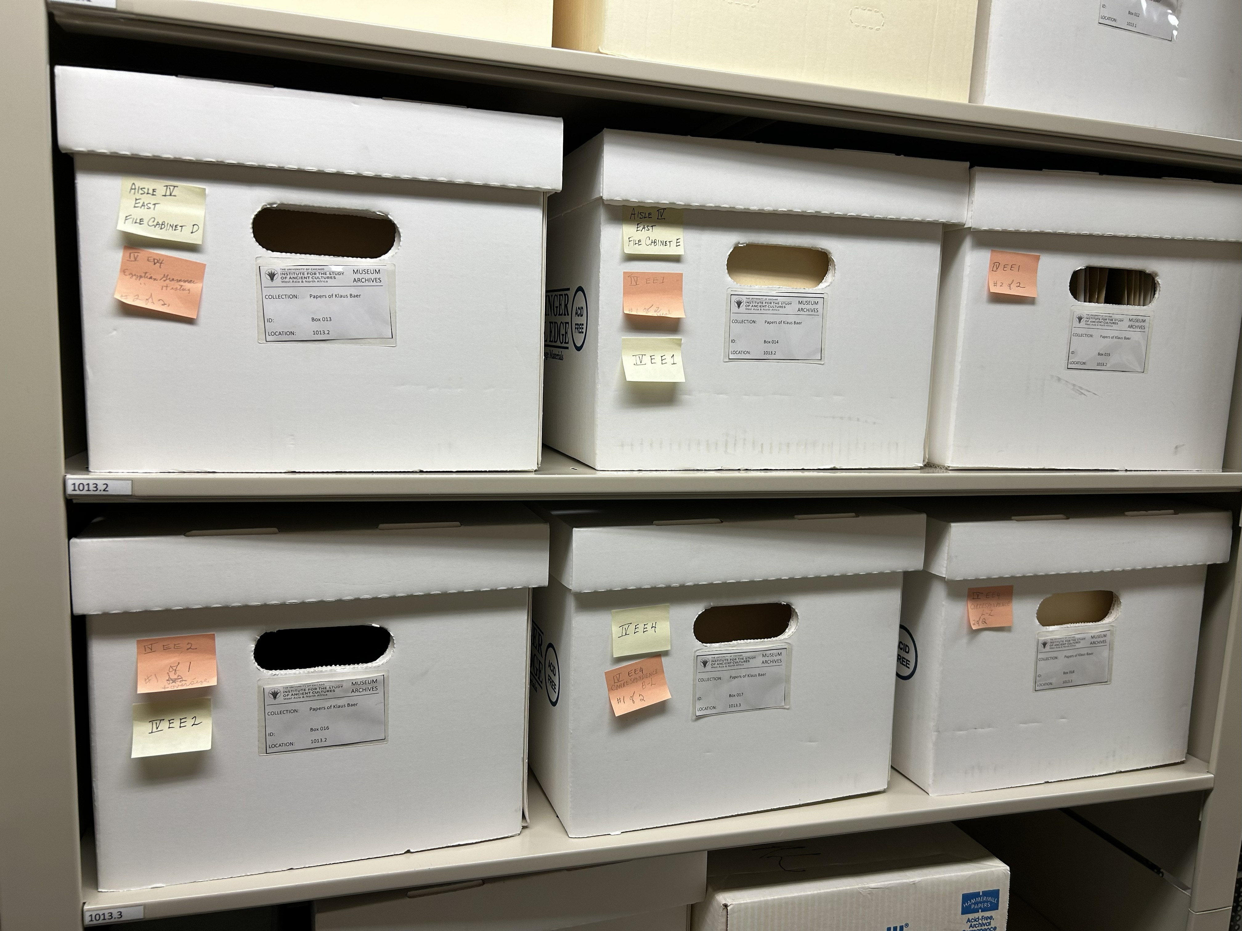 Papers of Klaus Baer in the ISAC Archives