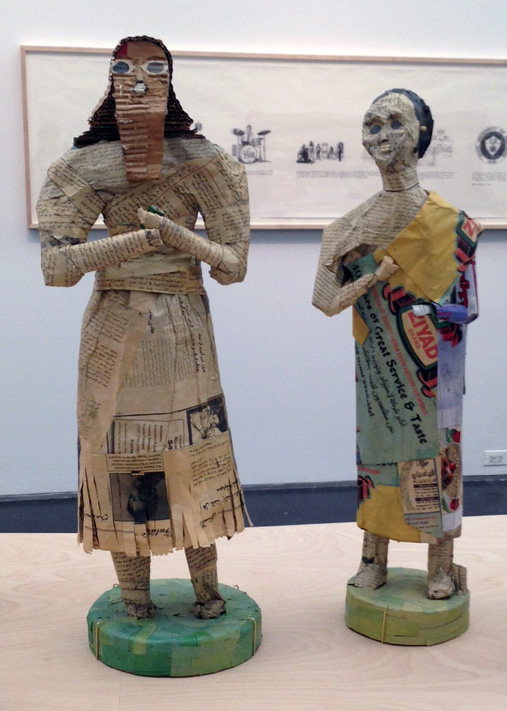 Two of the Diyala statues reconstructed by Rakowitz