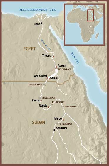 Map of Nubia, 500 BCE: An Independent Civilization